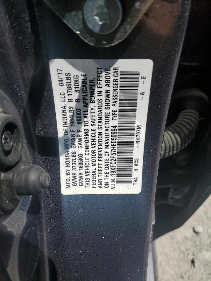 2017 Honda Civic Lx VIN: 19XFC2F57HE050994 Lot: 64683115
