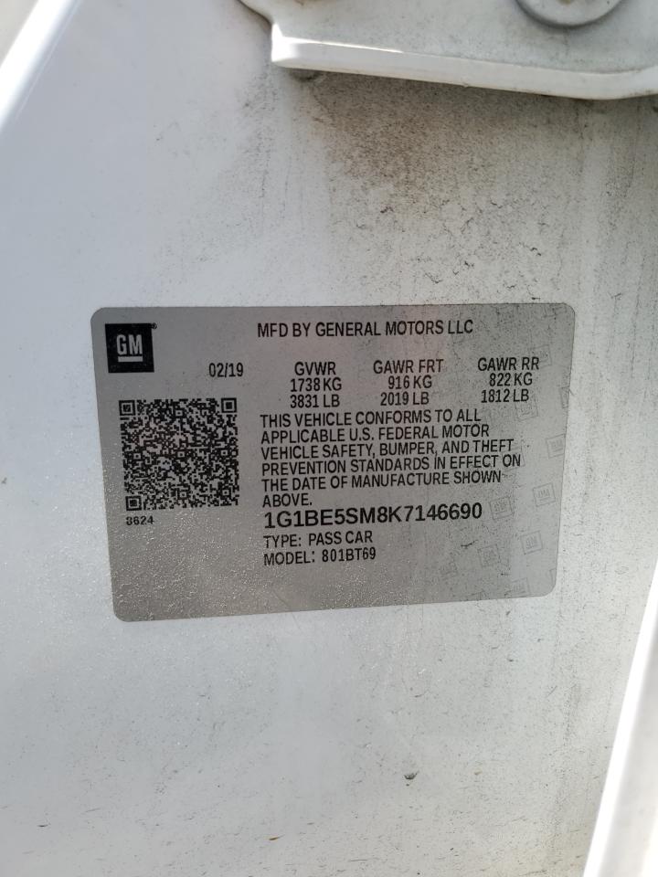 2019 Chevrolet Cruze Lt VIN: 1G1BE5SM8K7146690 Lot: 64169565