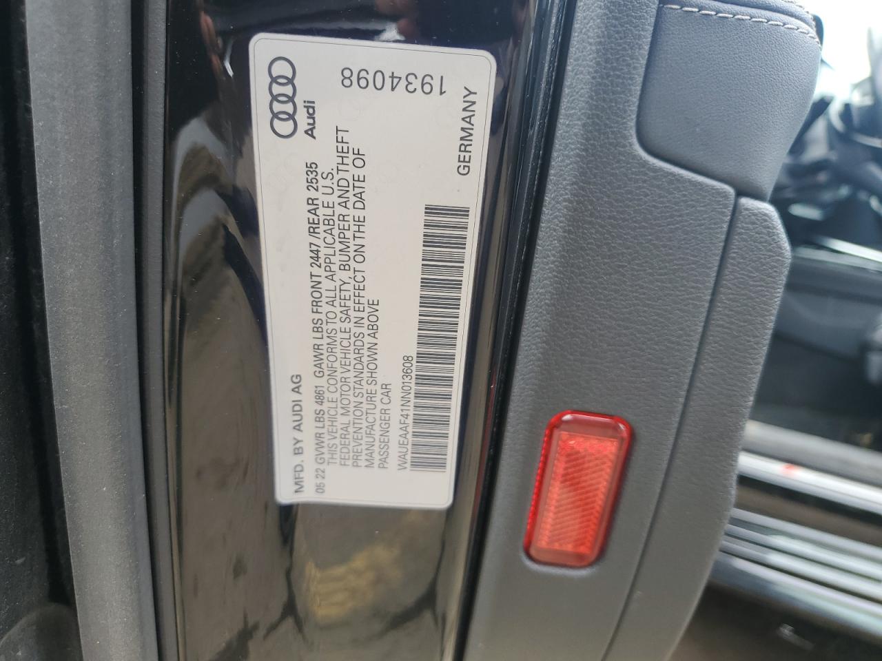 2022 Audi A4 Premium Plus 45 VIN: WAUEAAF41NN013608 Lot: 63628615