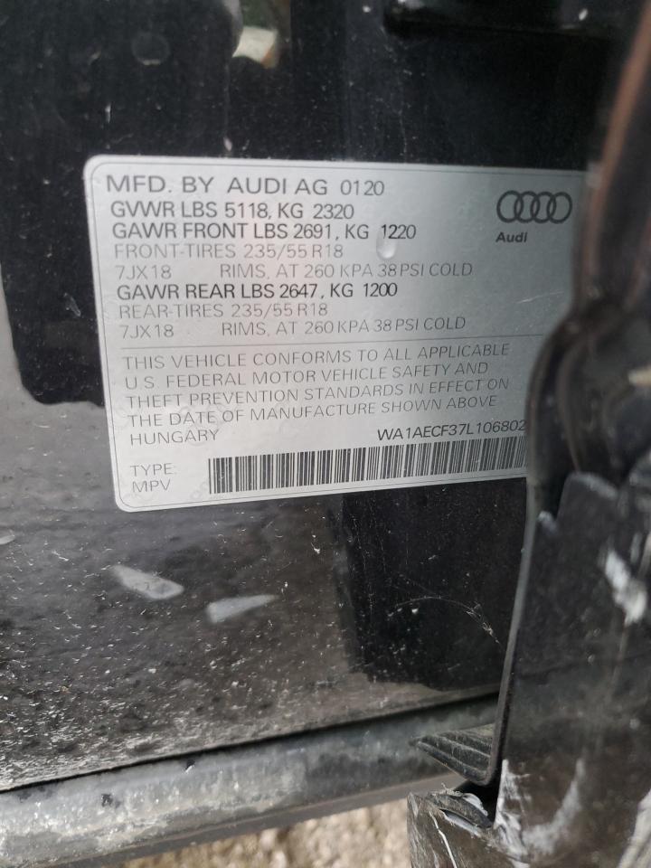 2020 Audi Q3 Premium VIN: WA1AECF37L1068023 Lot: 64477205