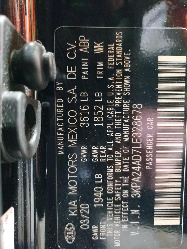 2020 Kia Rio Lx VIN: 3KPA24AD7LE328678 Lot: 64906255