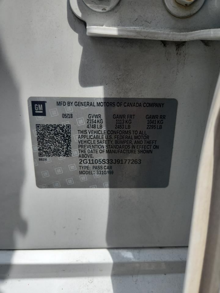 2018 Chevrolet Impala Lt VIN: 2G1105S33J9177263 Lot: 66685985