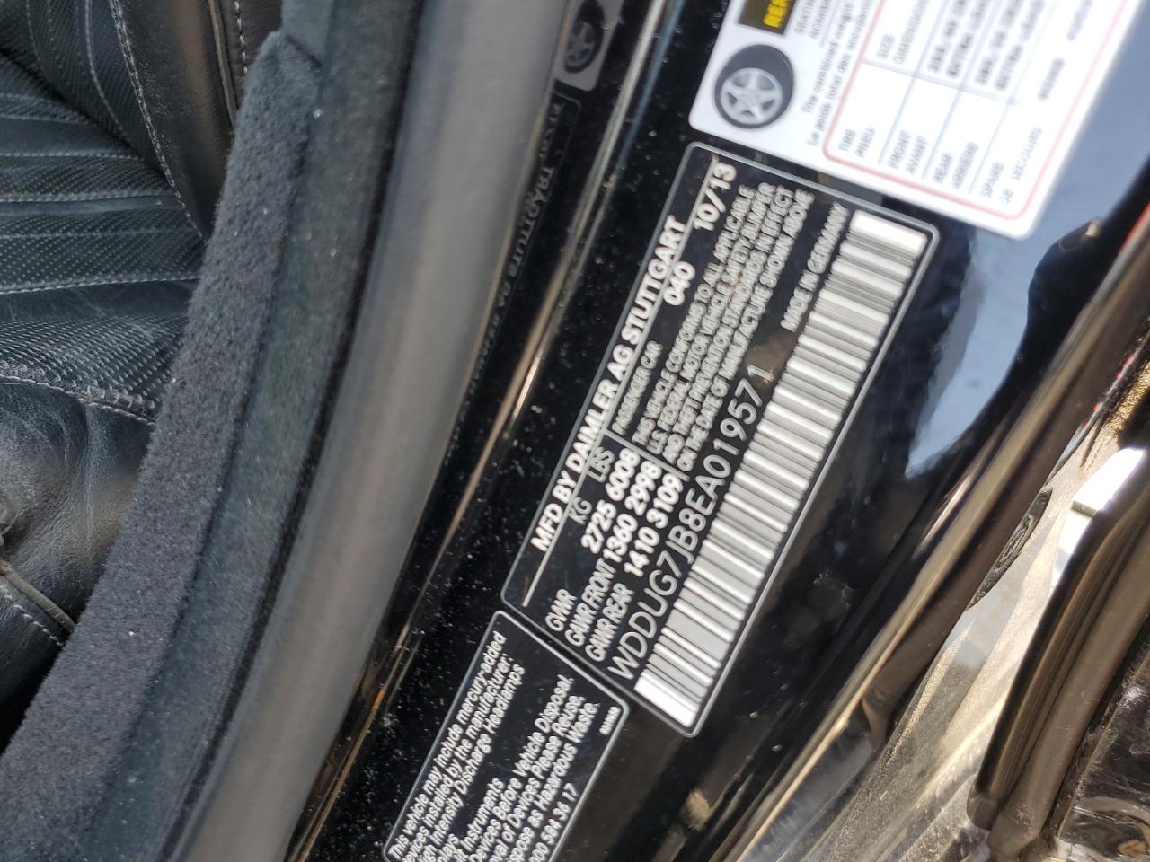 WDDUG7JB8EA019571 2014 Mercedes-Benz S 63 Amg