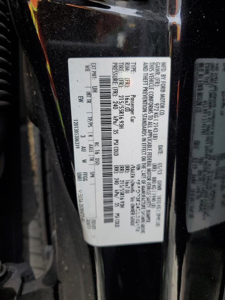 2013 Ford Focus Se VIN: 1FADP3F24DL342178 Lot: 63924335