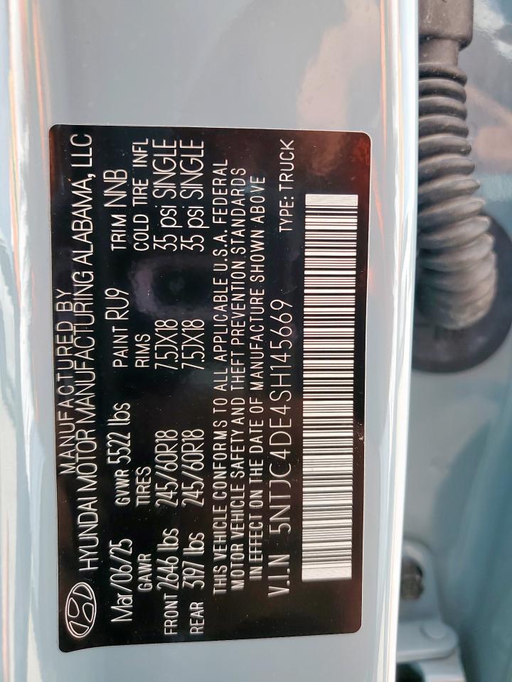 2025 Hyundai Santa Cruz Sel Activity VIN: 5NTJC4DE4SH145669 Lot: 63576855