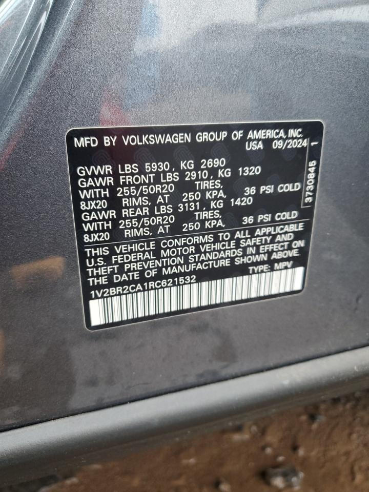 2024 Volkswagen Atlas Sel VIN: 1V2BR2CA1RC621532 Lot: 63520305
