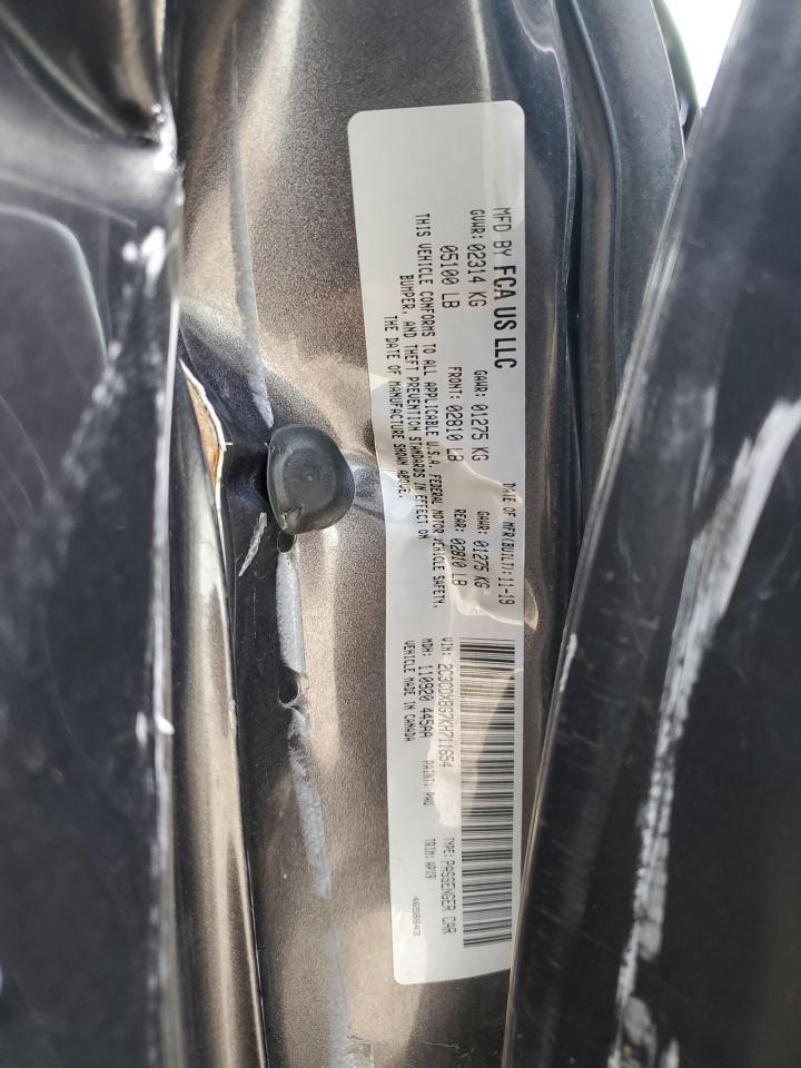 2019 Dodge Charger Sxt VIN: 2C3CDXBG7KH711654 Lot: 64616445