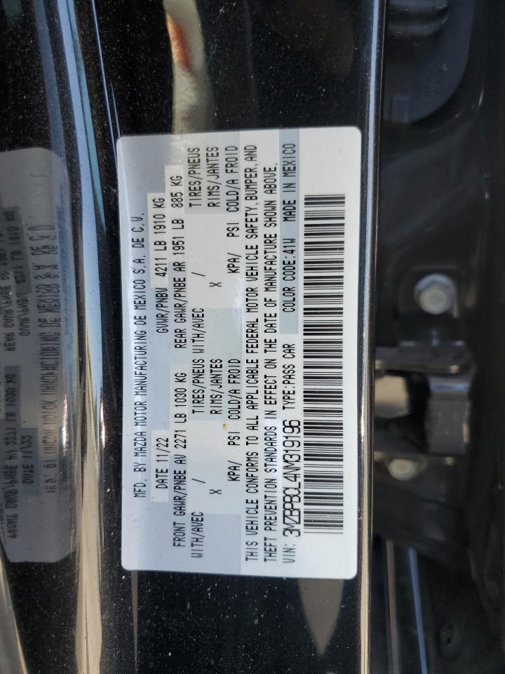 2022 Mazda 3 Preferred VIN: 3MZBPBCL4NM319196 Lot: 62278775