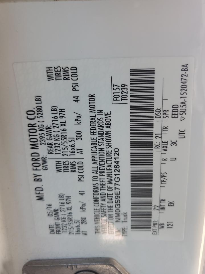 2016 Ford Transit Connect Xl VIN: NM0GS9E77G1284120 Lot: 63866915