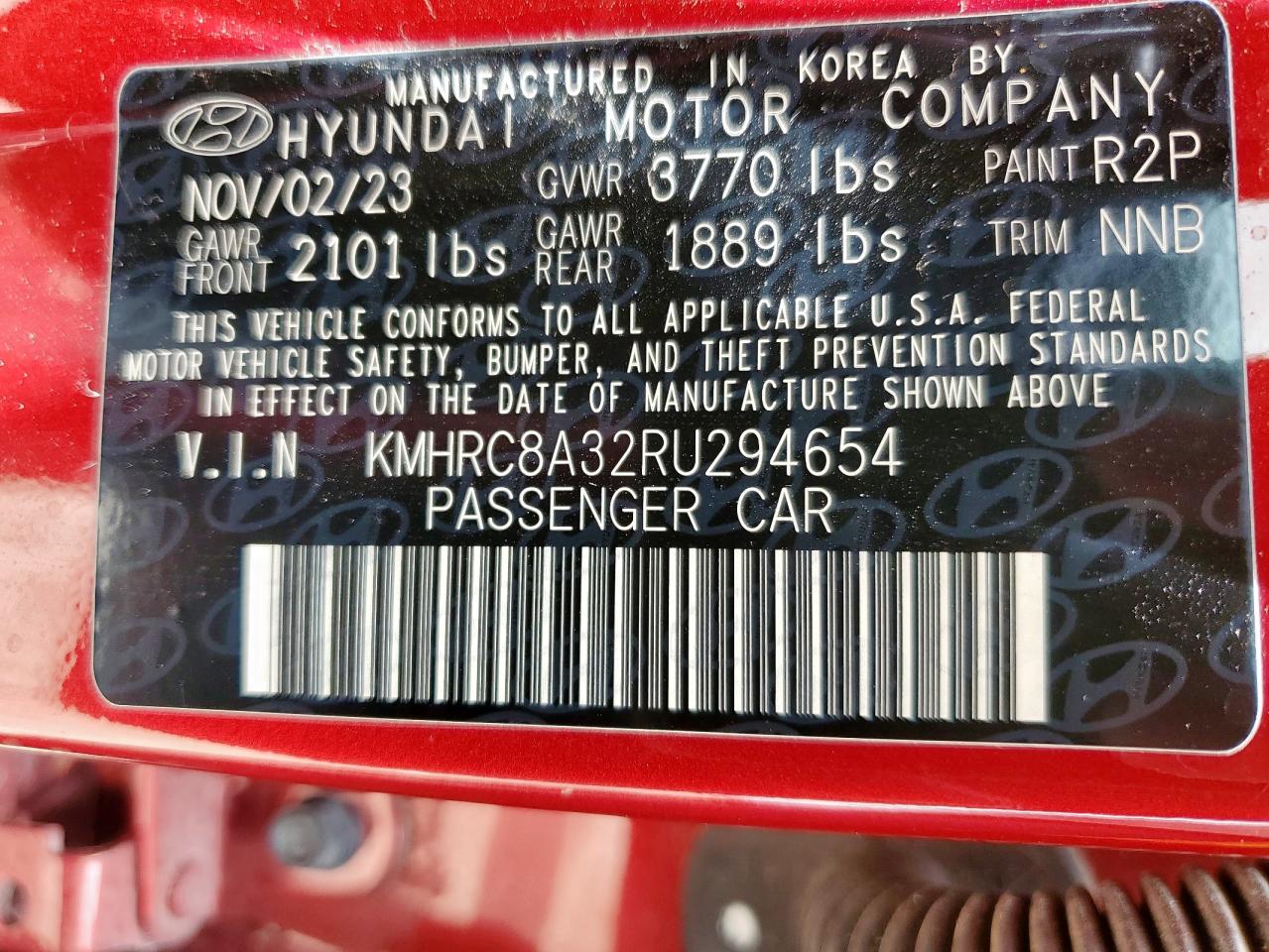 2024 Hyundai Venue Sel VIN: KMHRC8A32RU294654 Lot: 63696375
