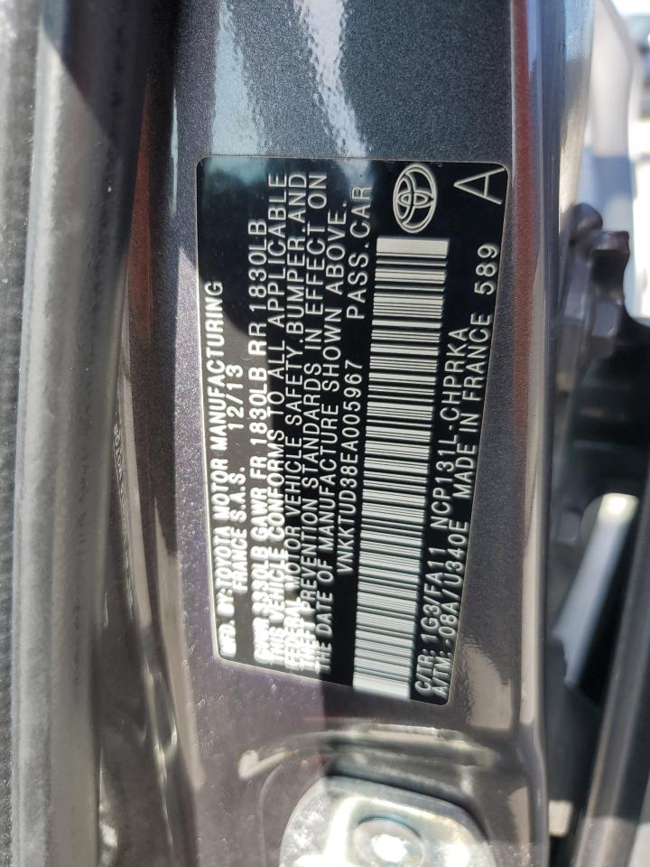 2014 Toyota Yaris VIN: VNKKTUD38EA005967 Lot: 63866595
