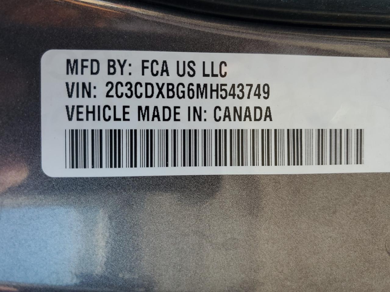 2021 Dodge Charger Sxt VIN: 2C3CDXBG6MH543749 Lot: 64420575