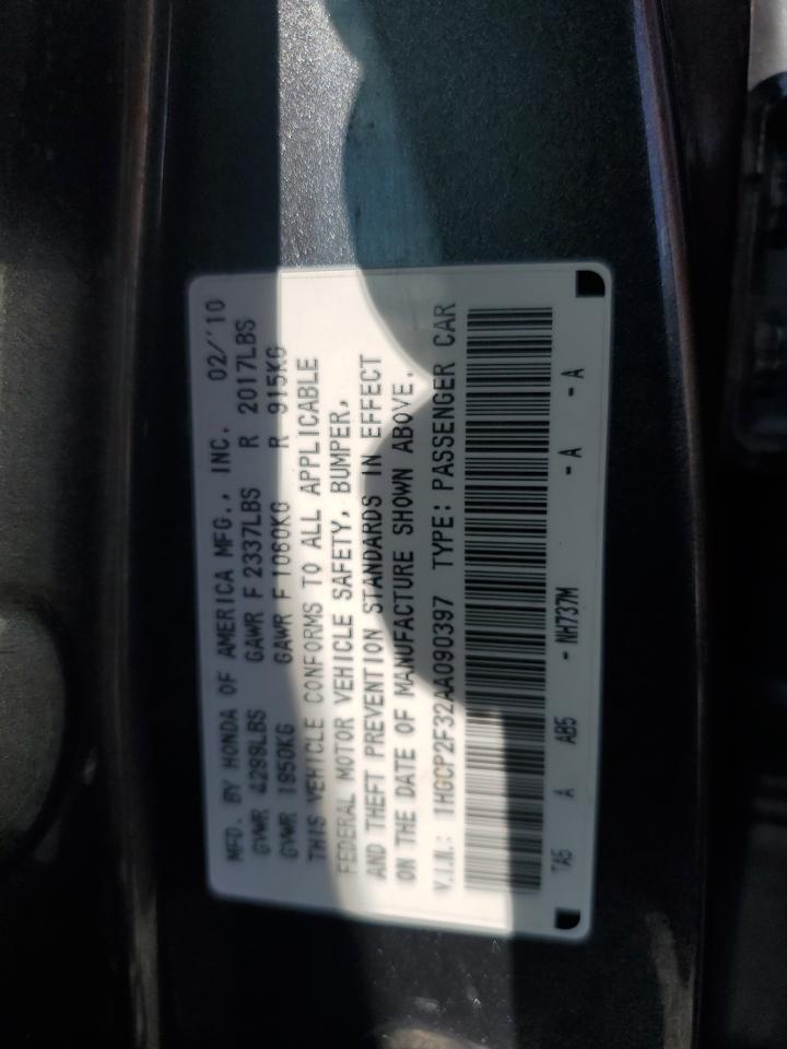 2010 Honda Accord Lx VIN: 1HGCP2F32AA090397 Lot: 65080665