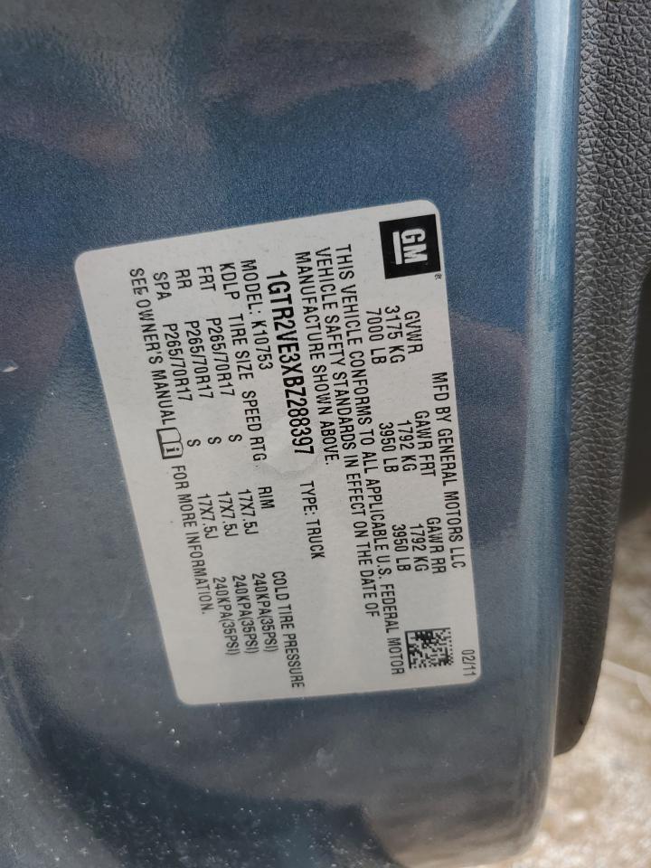 2011 GMC Sierra K1500 Sle VIN: 1GTR2VE3XBZ288397 Lot: 65958815