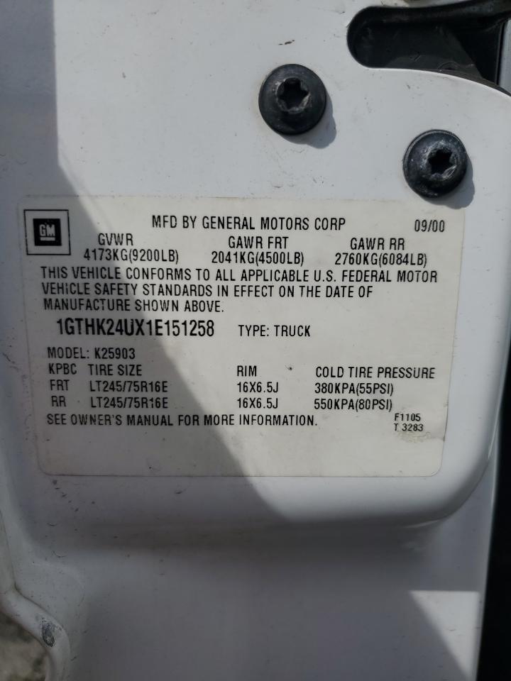 2001 GMC Sierra K2500 Heavy Duty VIN: 1GTHK24UX1E151258 Lot: 64832335