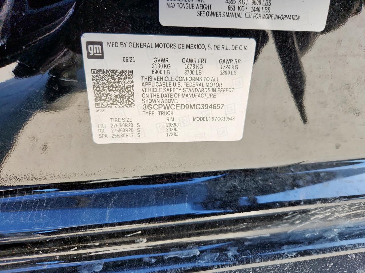 2021 Chevrolet Silverado C1500 Lt VIN: 3GCPWCED9MG394657 Lot: 64402345