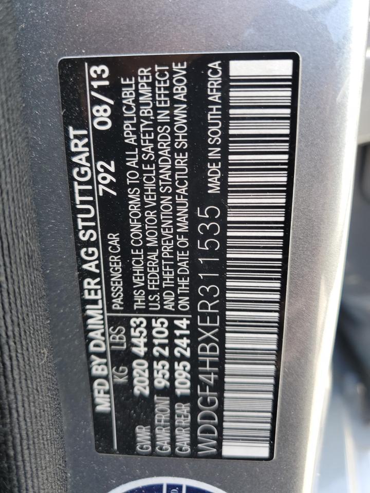 2014 Mercedes-Benz C 250 VIN: WDDGF4HBXER311535 Lot: 63709755