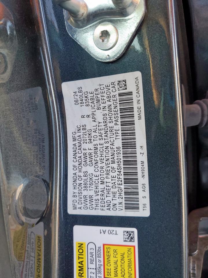 2025 Honda Civic Sport VIN: 2HGFE2F54SH501936 Lot: 67133435