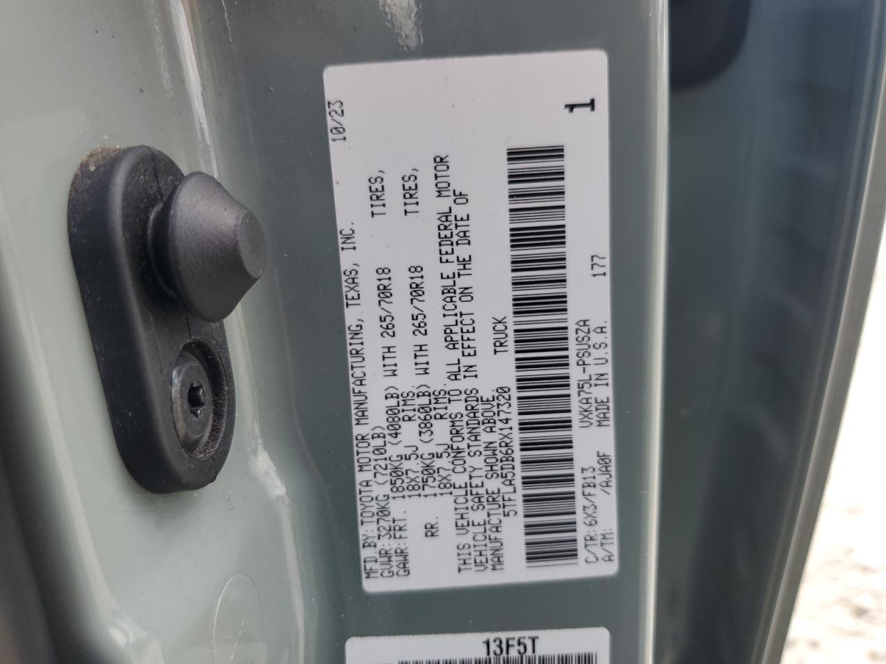 2024 Toyota Tundra Crewmax Sr VIN: 5TFLA5DB6RX147320 Lot: 65096595