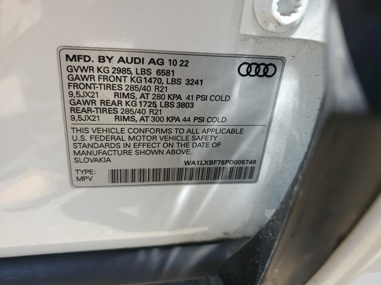 2023 Audi Q7 Premium Plus VIN: WA1LXBF75PD005748 Lot: 63474425