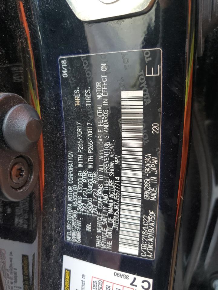 2018 Toyota 4Runner Sr5/Sr5 Premium VIN: JTEBU5JR7J5577714 Lot: 64077265