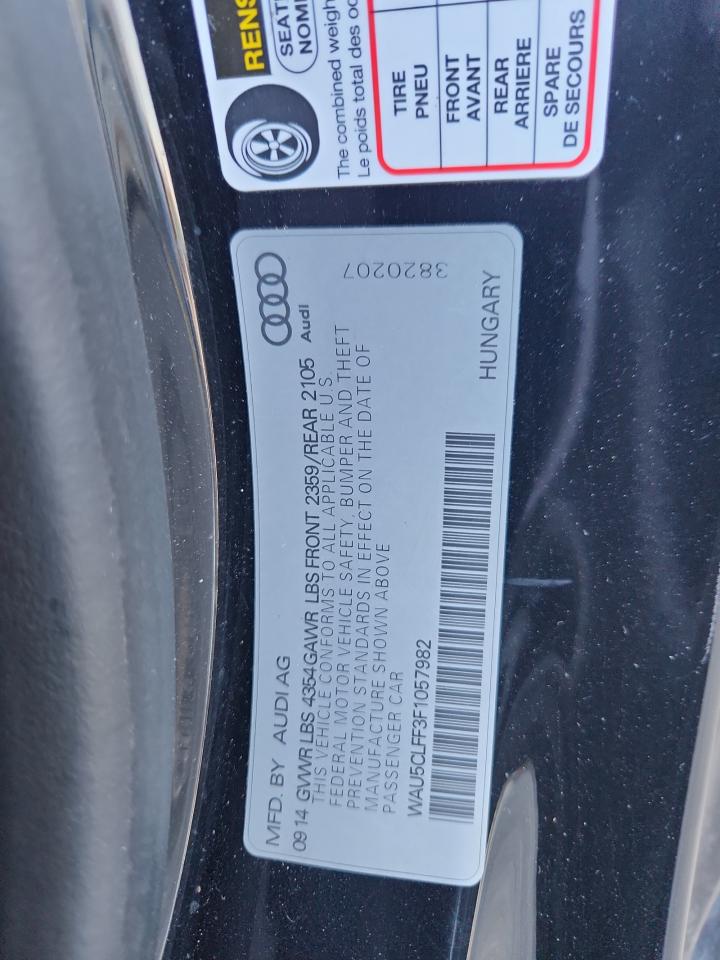 2015 Audi A3 Premium Plus VIN: WAU5CLFF3F1057982 Lot: 63281205