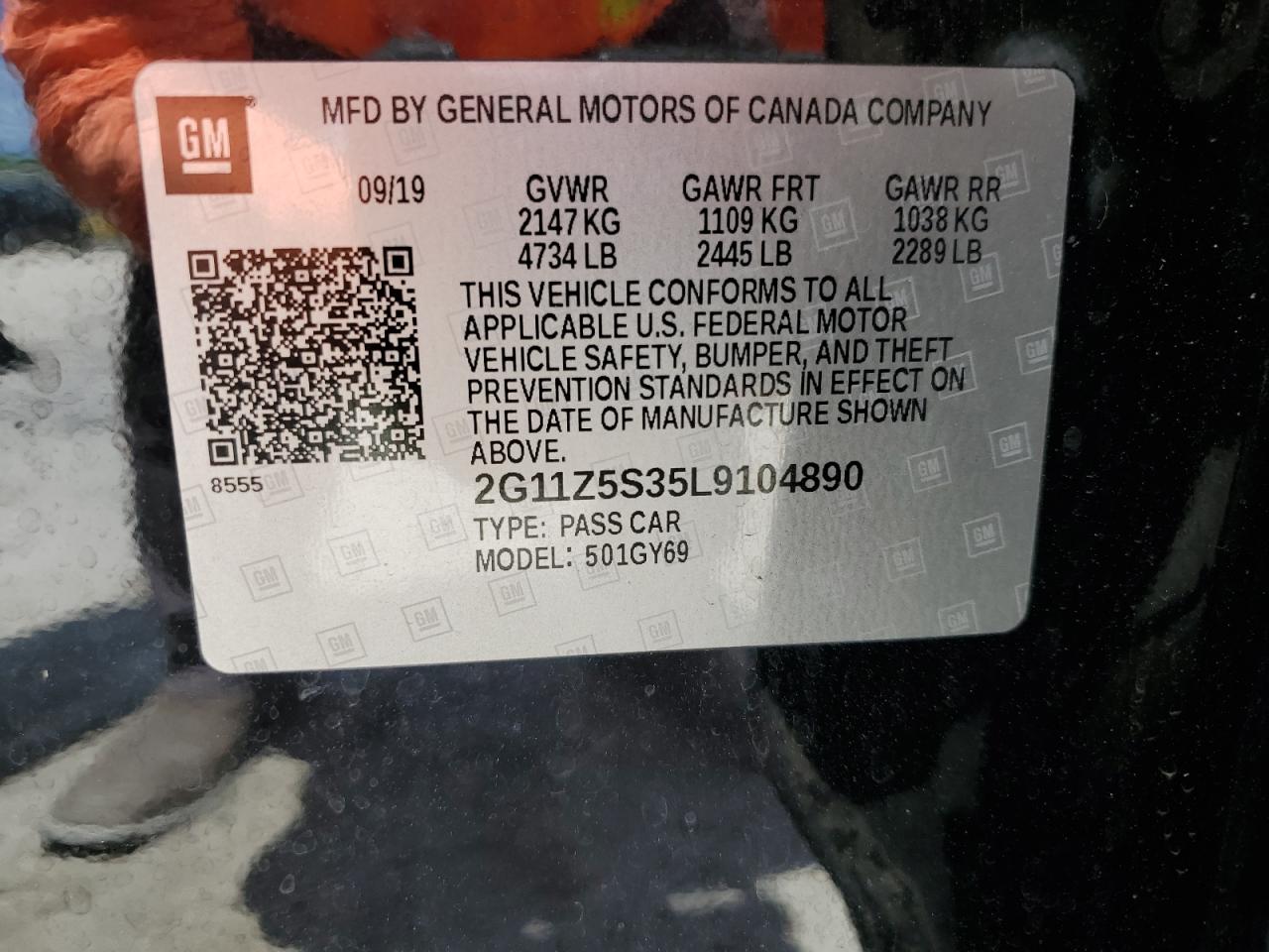2020 Chevrolet Impala Lt VIN: 2G11Z5S35L9104890 Lot: 63497895