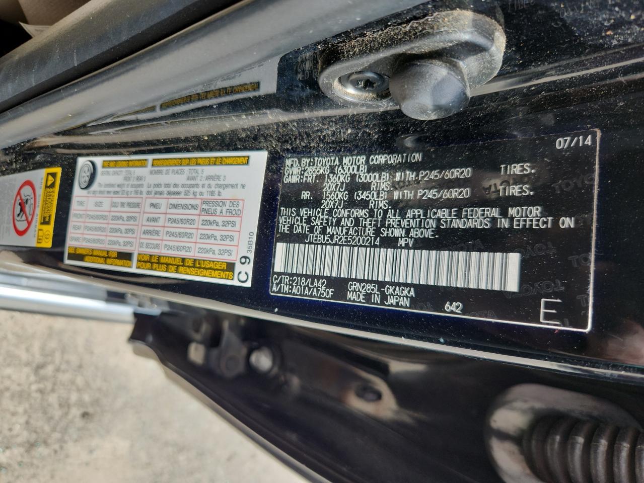 2014 Toyota 4Runner Sr5 VIN: JTEBU5JR2E5200214 Lot: 64753855