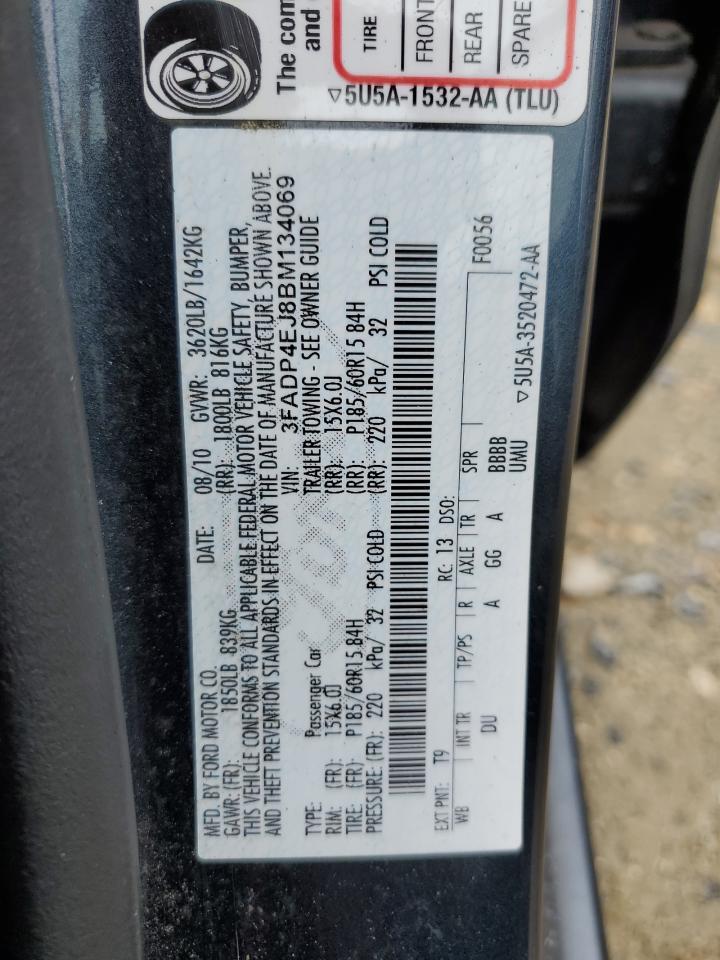 2011 Ford Fiesta Se VIN: 3FADP4EJ8BM134069 Lot: 63949175