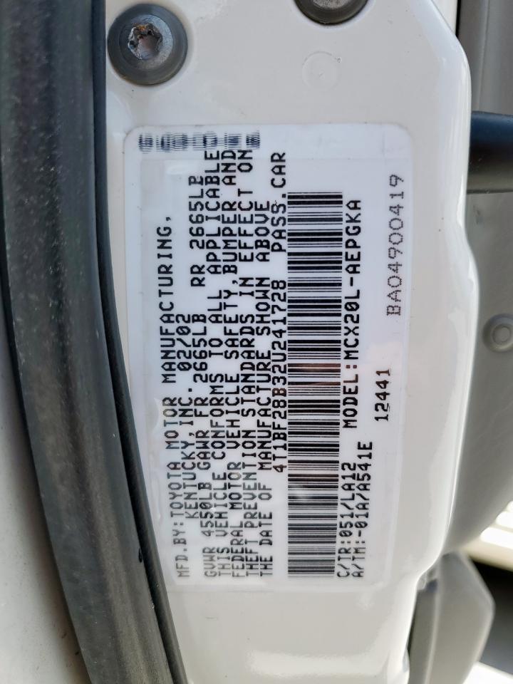 2002 Toyota Avalon Xl VIN: 4T1BF28B32U241728 Lot: 64299185