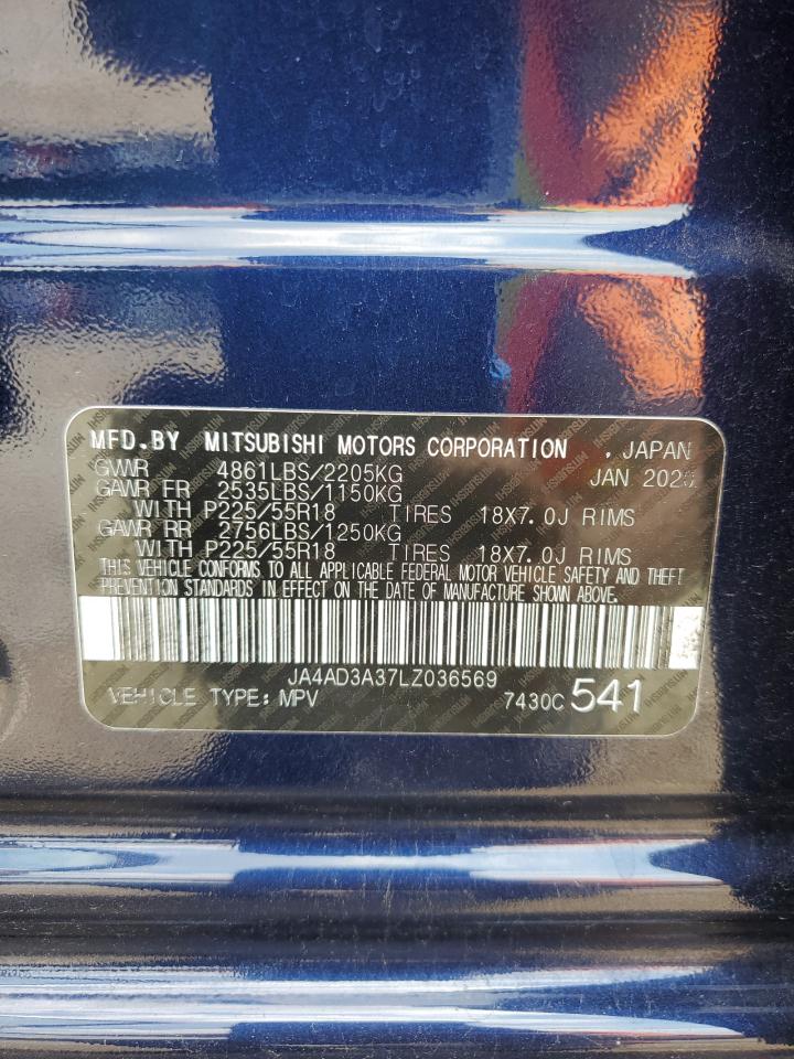 2020 Mitsubishi Outlander Se VIN: JA4AD3A37LZ036569 Lot: 63394785