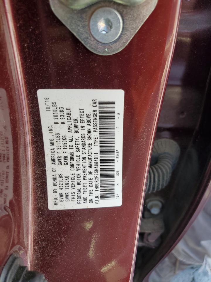 2017 Honda Accord Ex VIN: 1HGCR2F75HA084911 Lot: 65021085
