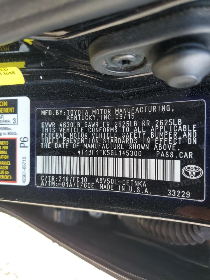 4t1bf1fk5gu145300 4T1BF1FK5GU145300 2016 Toyota Camry Le