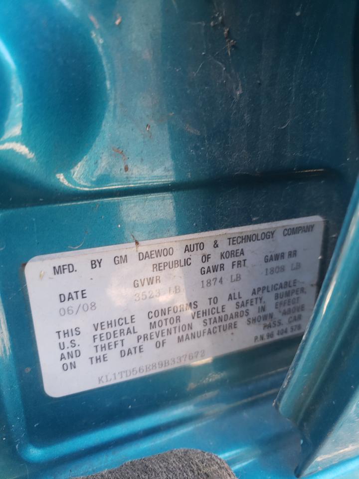 kl1td56e89b337672 KL1TD56E89B337672 2009 Chevrolet Aveo Ls