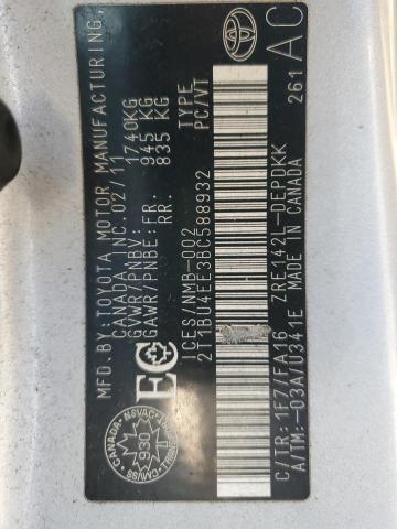 2011 TOYOTA COROLLA BASE  