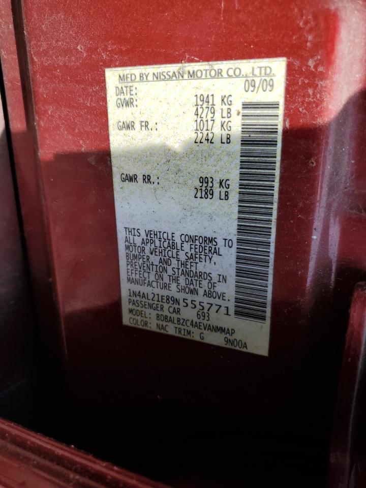 2009 Nissan Altima 2.5 VIN: 1N4AL21E89N555771 Lot: 66764635