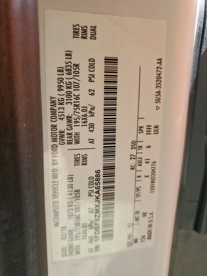 2018 Ford Transit T-350 Hd VIN: 1FDBF8ZMXJKA65886 Lot: 65243735