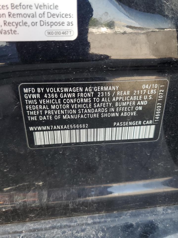 2010 Volkswagen Cc Sport VIN: WVWMN7ANXAE556682 Lot: 66603635