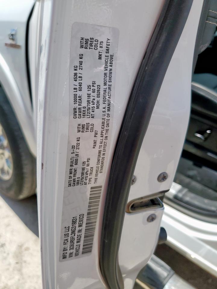 2022 Ram 2500 Laramie VIN: 3C6UR5FL3NG319831 Lot: 62666675