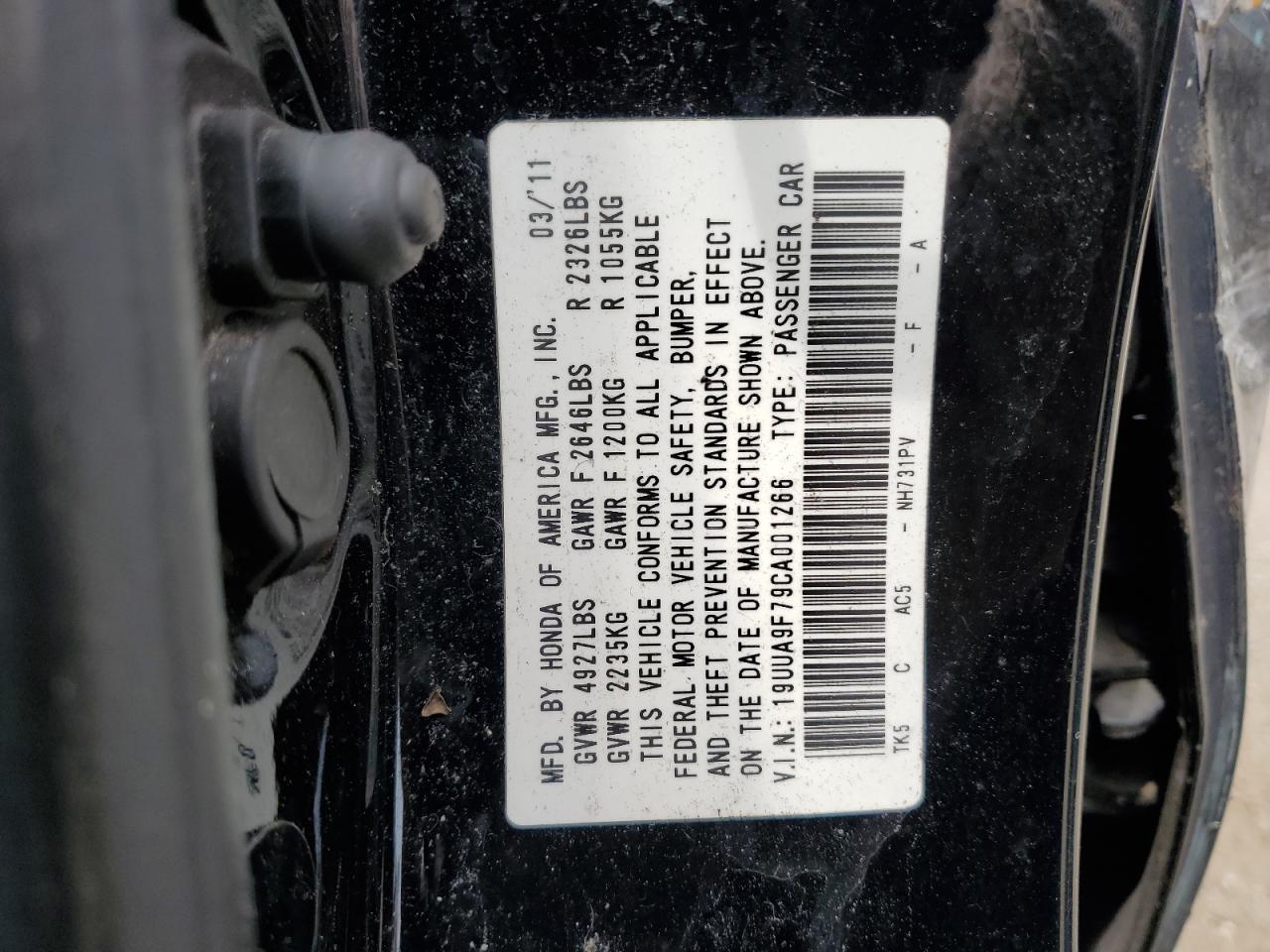 2012 Acura Tl VIN: 19UUA9F79CA001266 Lot: 65898535