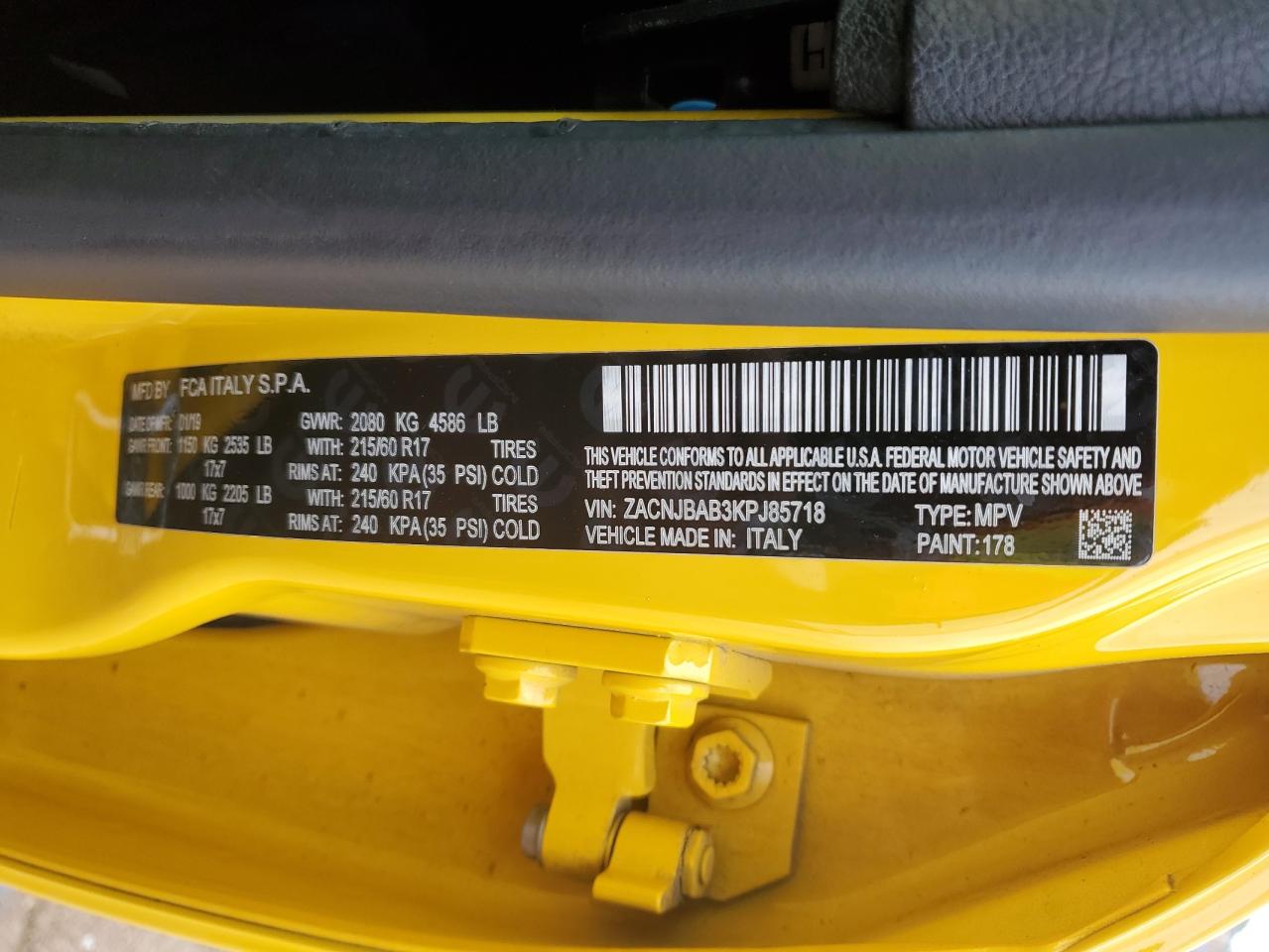 2019 Jeep Renegade Sport VIN: ZACNJBAB3KPJ85718 Lot: 65385815