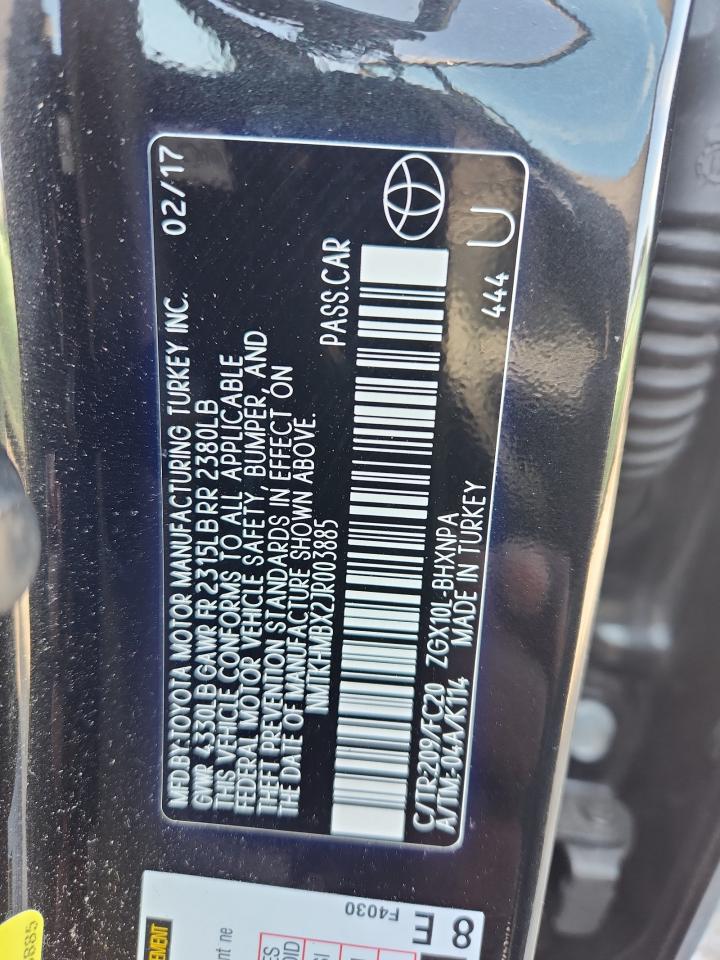 2018 Toyota C-Hr Xle VIN: NMTKHMBX2JR003885 Lot: 63100325