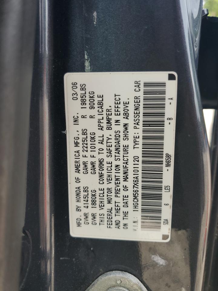 2006 Honda Accord Ex VIN: 1HGCM567X6A101120 Lot: 65088395