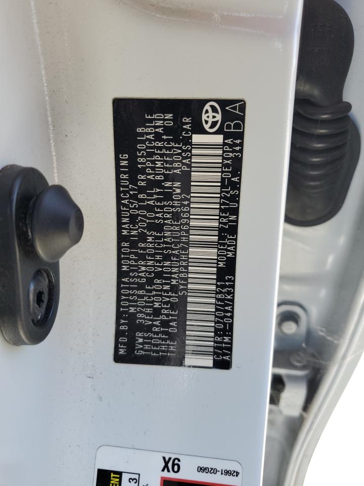 5yfbprhe7hp696642 5YFBPRHE7HP696642 2017 Toyota Corolla Le Eco