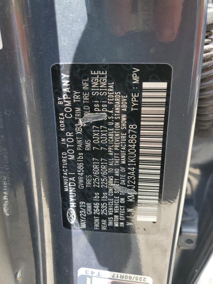 2019 Hyundai Tucson Se VIN: KM8J23A41KU048678 Lot: 64671575