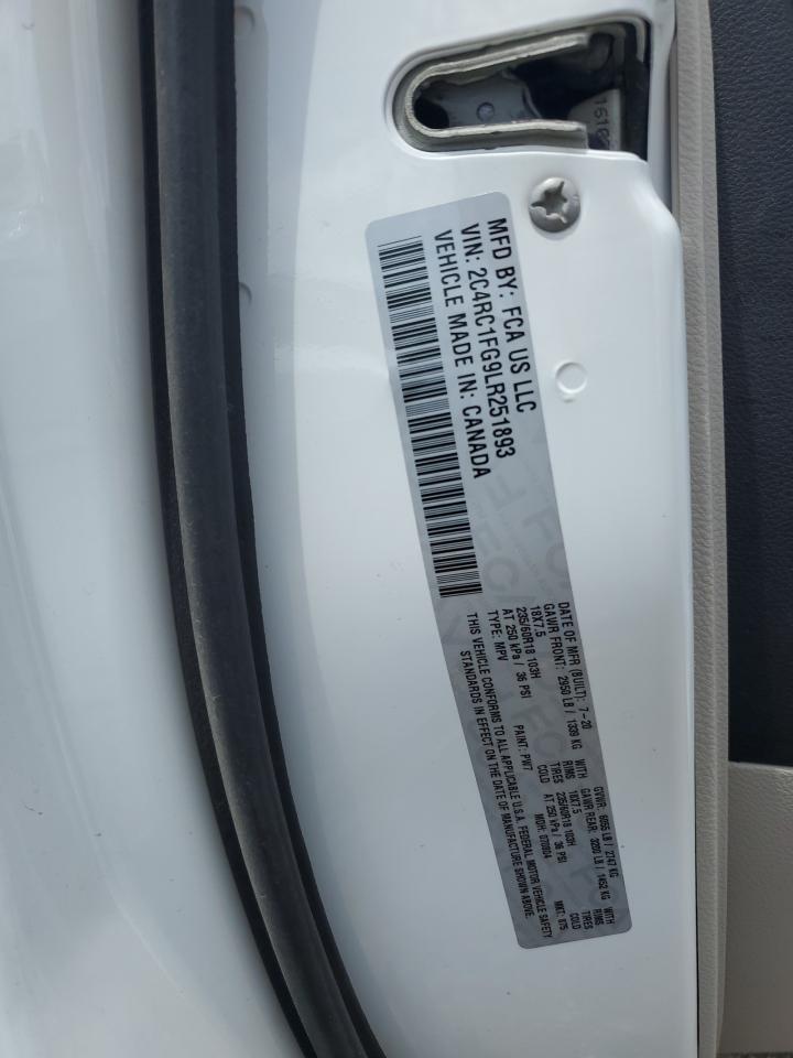 2020 Chrysler Pacifica Touring VIN: 2C4RC1FG9LR251893 Lot: 63566585