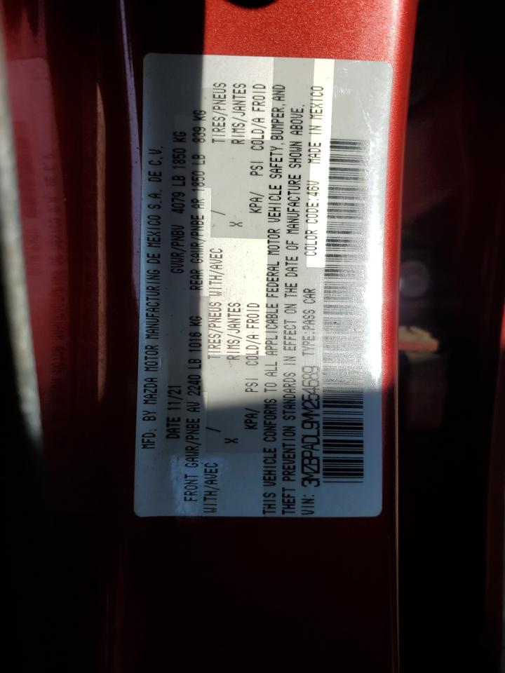 2021 Mazda 3 Premium VIN: 3MZBPADL9MM254689 Lot: 65524435