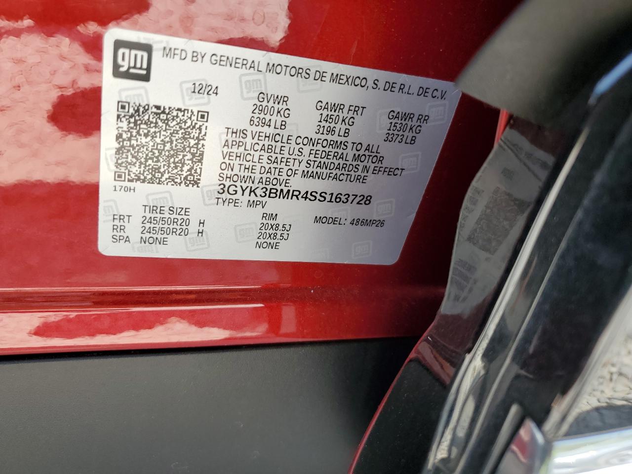 2025 Cadillac Optiq Luxury VIN: 3GYK3BMR4SS163728 Lot: 66338485