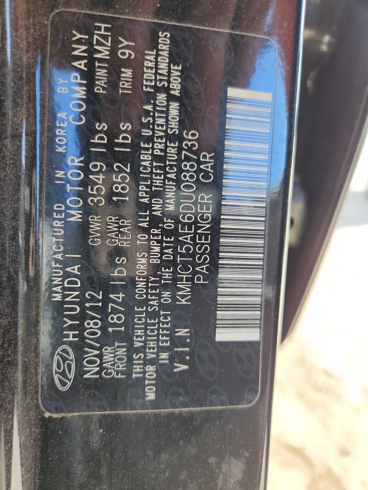 2013 Hyundai Accent Gls VIN: KMHCT5AE6DU088736 Lot: 65345615