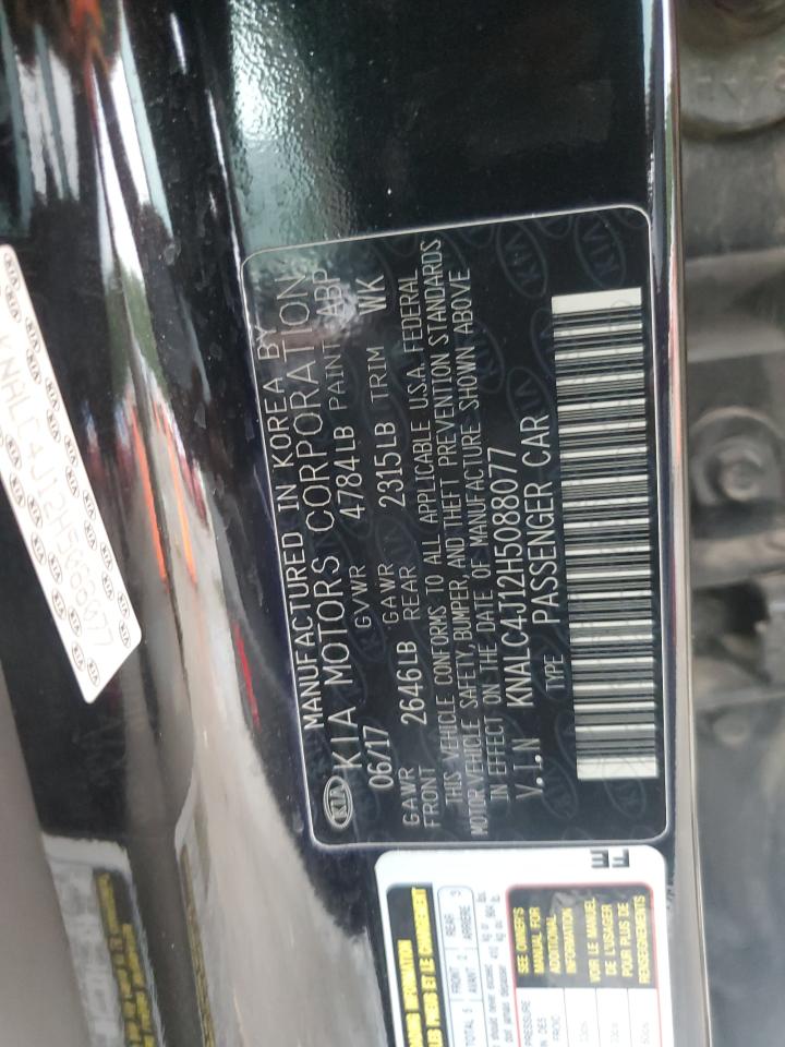 2017 Kia Cadenza Premium VIN: KNALC4J12H5088077 Lot: 64860405